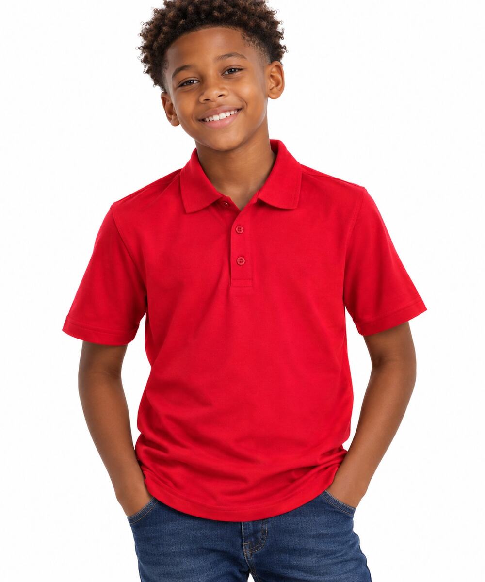 Chaps Boys Polo Shirt Size Medium 10/12 Red Short Sleeve Classic Preppy EUC